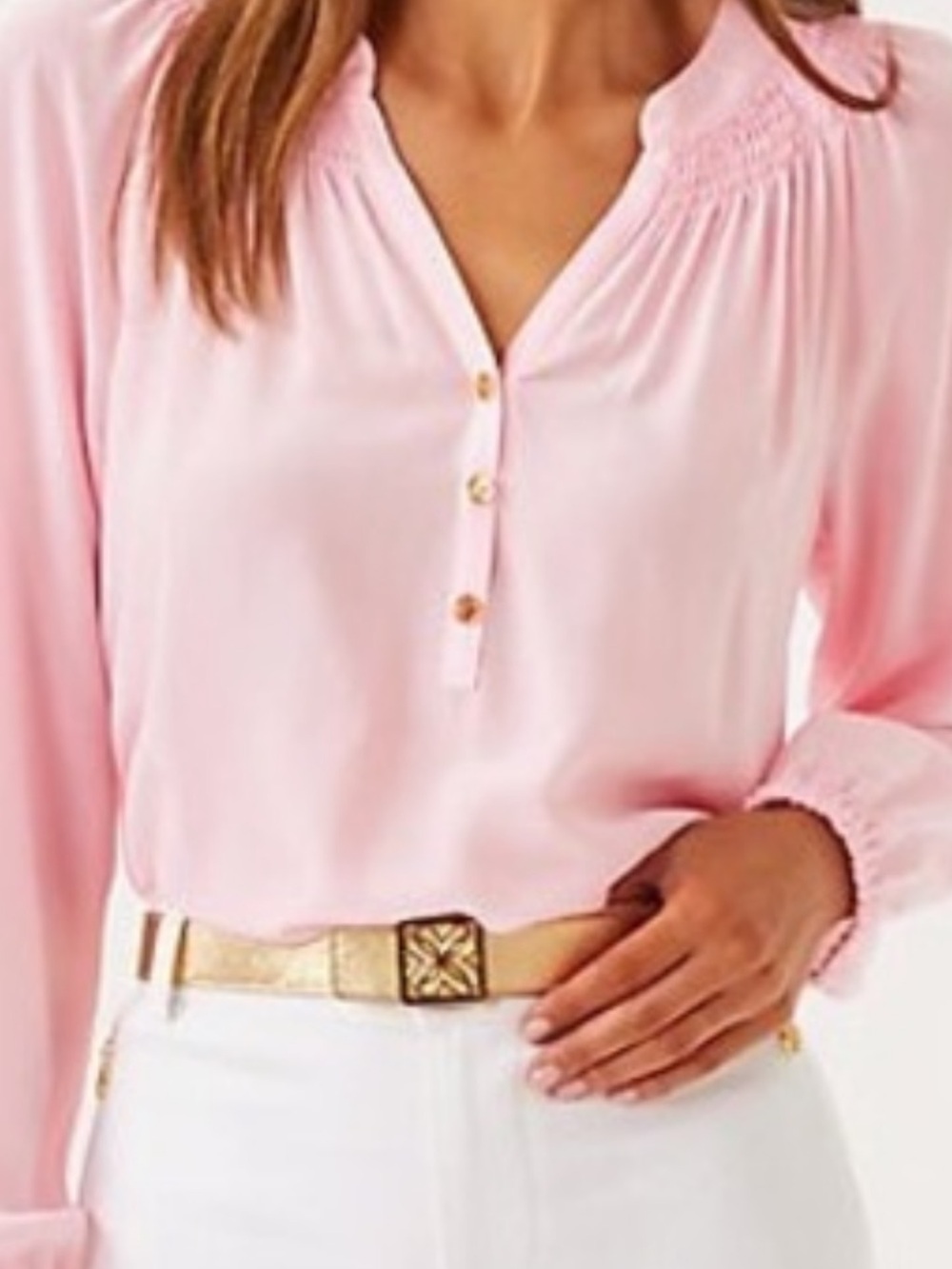 NWT LILLY PULITZER Elsa Silk Top pink muse sz M